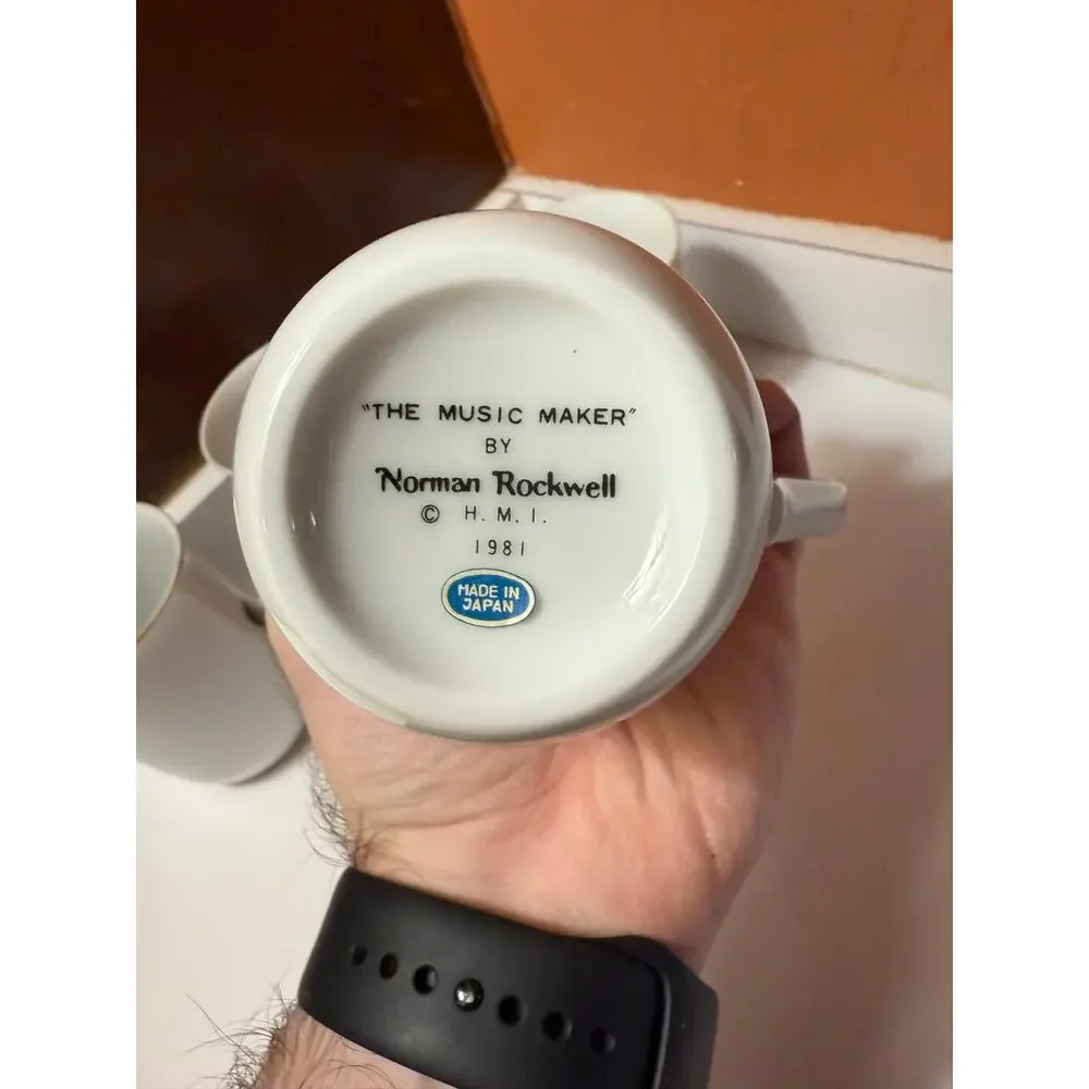 Vintage 1981 Set of 4, Norman Rockwell Mugs